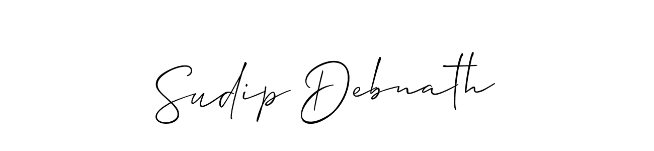 You should practise on your own different ways (Allison_Script) to write your name (Sudip Debnath) in signature. don't let someone else do it for you. Sudip Debnath signature style 2 images and pictures png