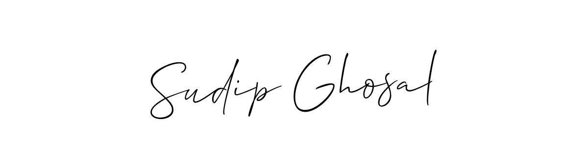 How to make Sudip Ghosal name signature. Use Allison_Script style for creating short signs online. This is the latest handwritten sign. Sudip Ghosal signature style 2 images and pictures png