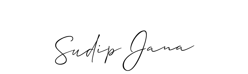 How to make Sudip Jana name signature. Use Allison_Script style for creating short signs online. This is the latest handwritten sign. Sudip Jana signature style 2 images and pictures png