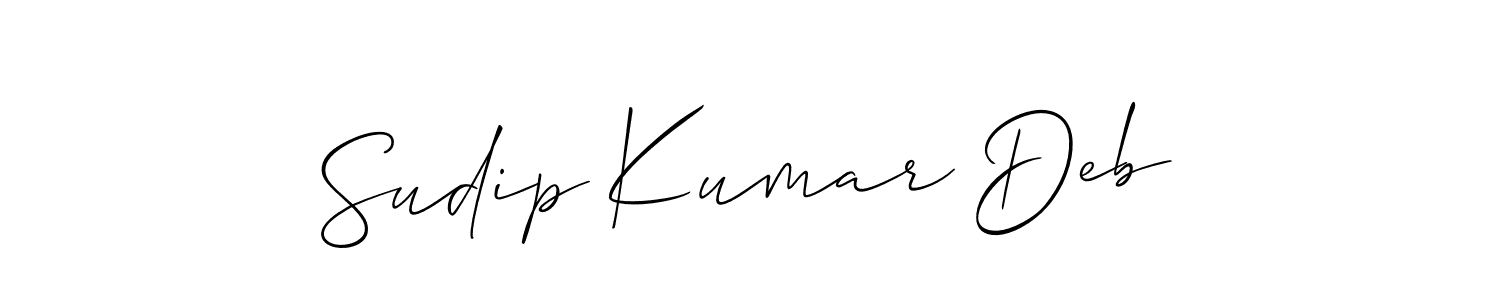 Also You can easily find your signature by using the search form. We will create Sudip Kumar Deb name handwritten signature images for you free of cost using Allison_Script sign style. Sudip Kumar Deb signature style 2 images and pictures png