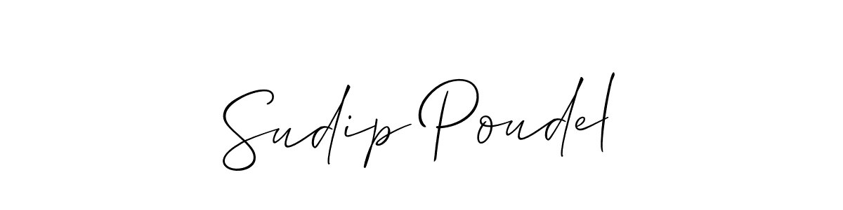 Also we have Sudip Poudel name is the best signature style. Create professional handwritten signature collection using Allison_Script autograph style. Sudip Poudel signature style 2 images and pictures png