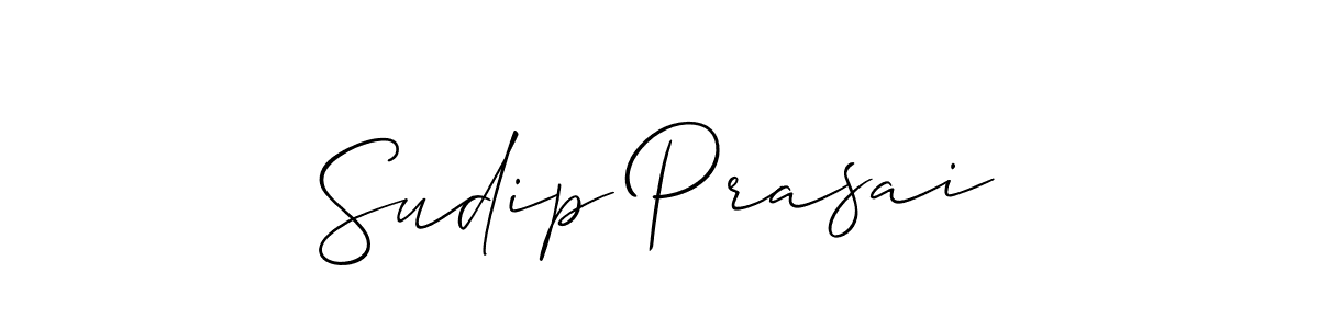 Make a beautiful signature design for name Sudip Prasai. With this signature (Allison_Script) style, you can create a handwritten signature for free. Sudip Prasai signature style 2 images and pictures png