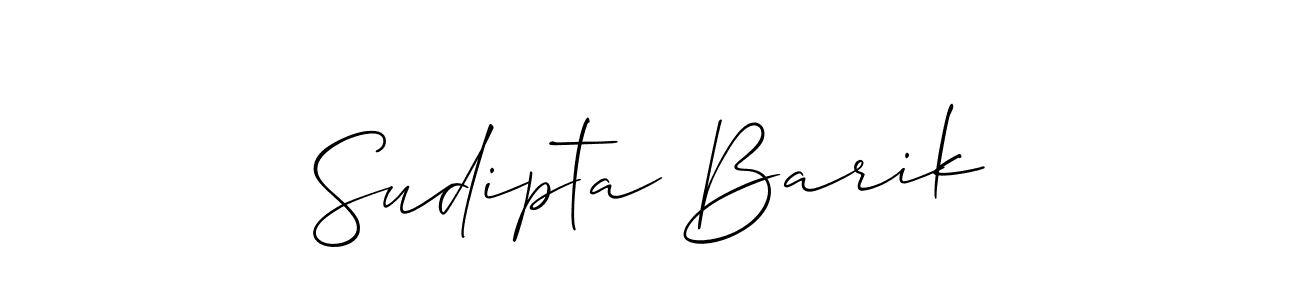How to make Sudipta Barik name signature. Use Allison_Script style for creating short signs online. This is the latest handwritten sign. Sudipta Barik signature style 2 images and pictures png
