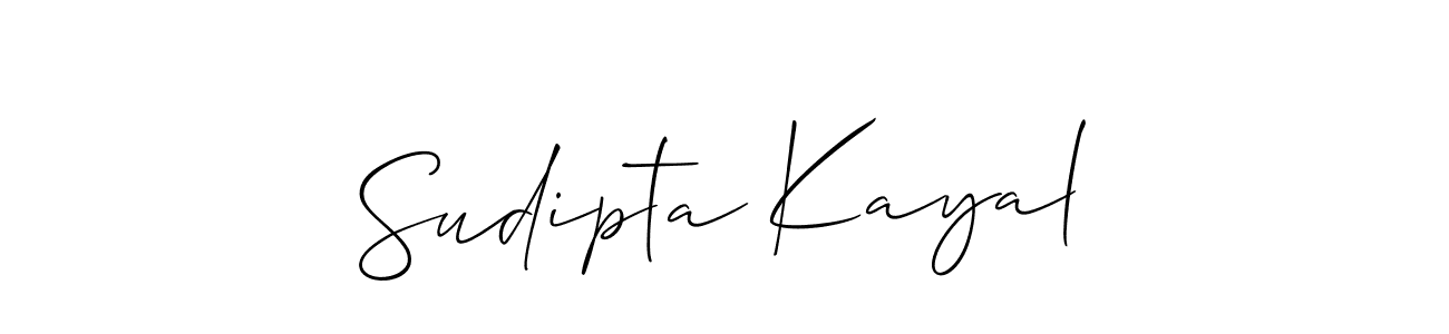 Create a beautiful signature design for name Sudipta Kayal. With this signature (Allison_Script) fonts, you can make a handwritten signature for free. Sudipta Kayal signature style 2 images and pictures png