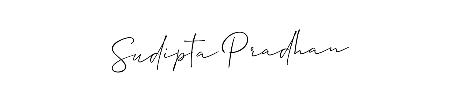 Create a beautiful signature design for name Sudipta Pradhan. With this signature (Allison_Script) fonts, you can make a handwritten signature for free. Sudipta Pradhan signature style 2 images and pictures png