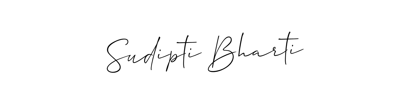 Make a short Sudipti Bharti signature style. Manage your documents anywhere anytime using Allison_Script. Create and add eSignatures, submit forms, share and send files easily. Sudipti Bharti signature style 2 images and pictures png