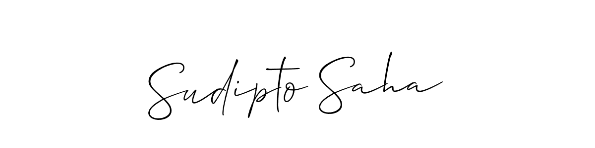 How to make Sudipto Saha name signature. Use Allison_Script style for creating short signs online. This is the latest handwritten sign. Sudipto Saha signature style 2 images and pictures png