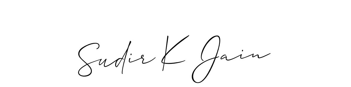 You should practise on your own different ways (Allison_Script) to write your name (Sudir K Jain) in signature. don't let someone else do it for you. Sudir K Jain signature style 2 images and pictures png