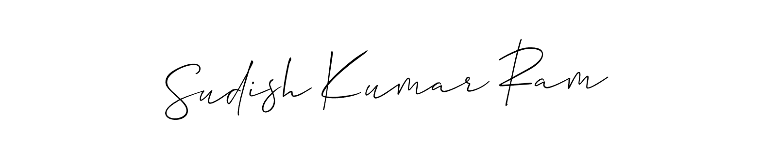 You should practise on your own different ways (Allison_Script) to write your name (Sudish Kumar Ram) in signature. don't let someone else do it for you. Sudish Kumar Ram signature style 2 images and pictures png