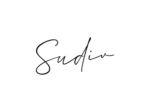 if you are searching for the best signature style for your name Sudiv. so please give up your signature search. here we have designed multiple signature styles  using Allison_Script. Sudiv signature style 2 images and pictures png