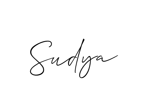 Make a beautiful signature design for name Sudya. With this signature (Allison_Script) style, you can create a handwritten signature for free. Sudya signature style 2 images and pictures png