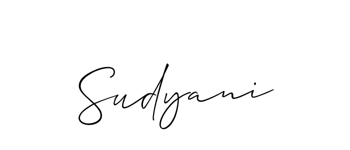 How to make Sudyani signature? Allison_Script is a professional autograph style. Create handwritten signature for Sudyani name. Sudyani signature style 2 images and pictures png