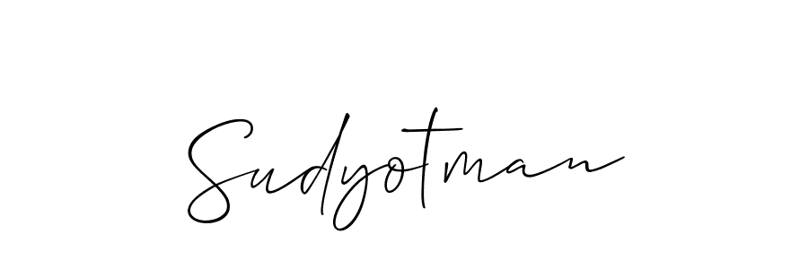 Make a beautiful signature design for name Sudyotman. With this signature (Allison_Script) style, you can create a handwritten signature for free. Sudyotman signature style 2 images and pictures png