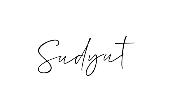 Make a beautiful signature design for name Sudyut. With this signature (Allison_Script) style, you can create a handwritten signature for free. Sudyut signature style 2 images and pictures png