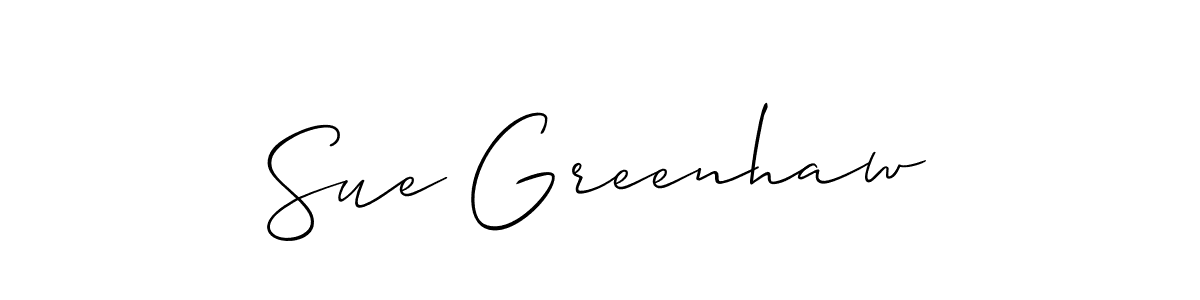 Make a short Sue Greenhaw signature style. Manage your documents anywhere anytime using Allison_Script. Create and add eSignatures, submit forms, share and send files easily. Sue Greenhaw signature style 2 images and pictures png