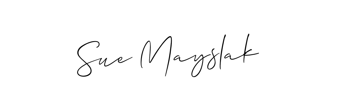 Sue Mayslak stylish signature style. Best Handwritten Sign (Allison_Script) for my name. Handwritten Signature Collection Ideas for my name Sue Mayslak. Sue Mayslak signature style 2 images and pictures png