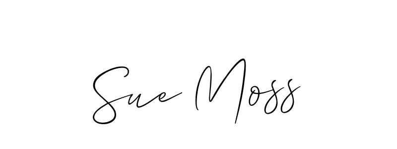You should practise on your own different ways (Allison_Script) to write your name (Sue Moss) in signature. don't let someone else do it for you. Sue Moss signature style 2 images and pictures png