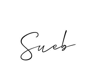 The best way (Allison_Script) to make a short signature is to pick only two or three words in your name. The name Sueb include a total of six letters. For converting this name. Sueb signature style 2 images and pictures png