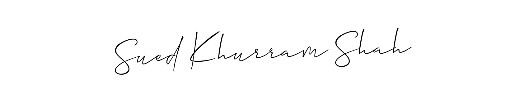 You should practise on your own different ways (Allison_Script) to write your name (Sued Khurram Shah) in signature. don't let someone else do it for you. Sued Khurram Shah signature style 2 images and pictures png