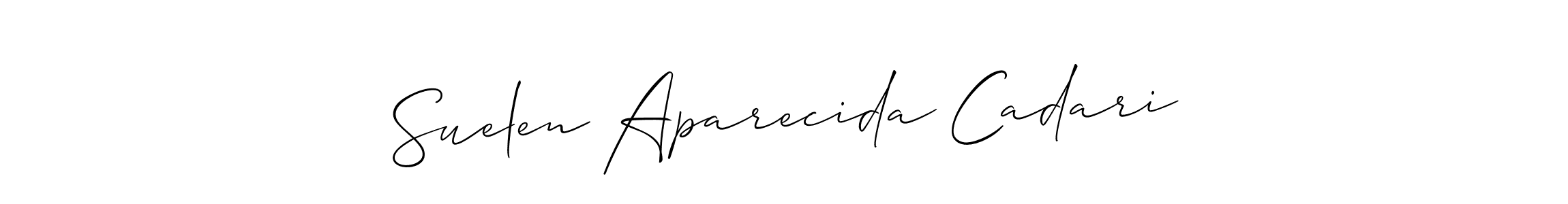 Make a beautiful signature design for name Suelen Aparecida Cadari. With this signature (Allison_Script) style, you can create a handwritten signature for free. Suelen Aparecida Cadari signature style 2 images and pictures png