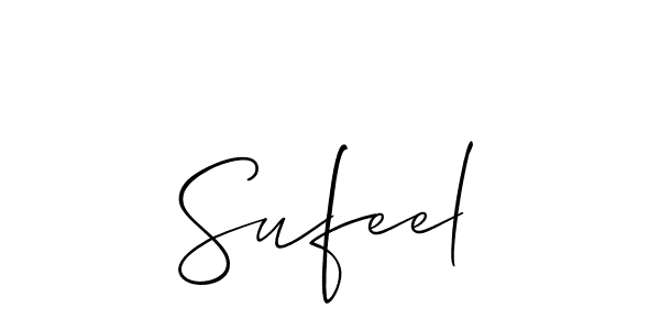 if you are searching for the best signature style for your name Sufeel. so please give up your signature search. here we have designed multiple signature styles  using Allison_Script. Sufeel signature style 2 images and pictures png