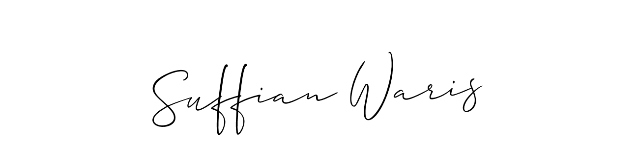 Also You can easily find your signature by using the search form. We will create Suffian Waris name handwritten signature images for you free of cost using Allison_Script sign style. Suffian Waris signature style 2 images and pictures png