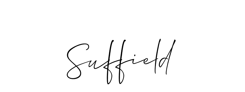 It looks lik you need a new signature style for name Suffield. Design unique handwritten (Allison_Script) signature with our free signature maker in just a few clicks. Suffield signature style 2 images and pictures png