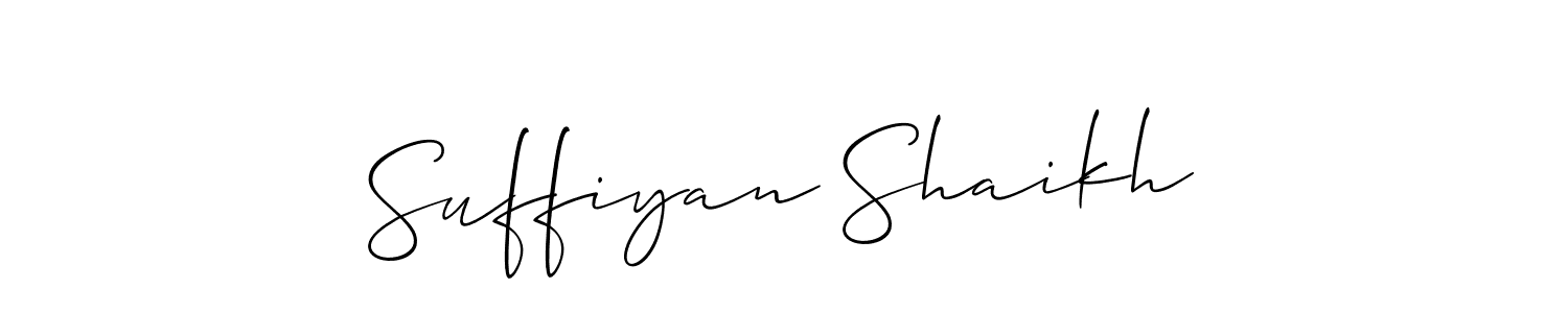 Make a beautiful signature design for name Suffiyan Shaikh. With this signature (Allison_Script) style, you can create a handwritten signature for free. Suffiyan Shaikh signature style 2 images and pictures png