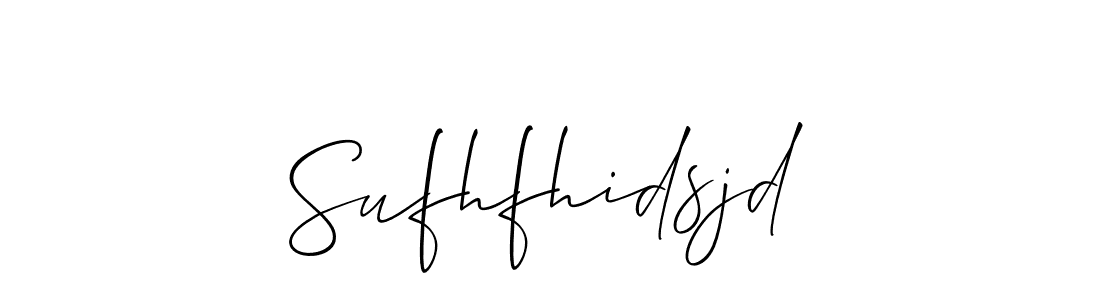 Allison_Script is a professional signature style that is perfect for those who want to add a touch of class to their signature. It is also a great choice for those who want to make their signature more unique. Get Sufhfhidsjd name to fancy signature for free. Sufhfhidsjd signature style 2 images and pictures png