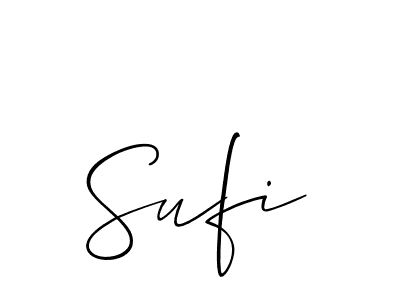 Make a beautiful signature design for name Sufi. With this signature (Allison_Script) style, you can create a handwritten signature for free. Sufi signature style 2 images and pictures png