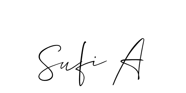 Also You can easily find your signature by using the search form. We will create Sufi A name handwritten signature images for you free of cost using Allison_Script sign style. Sufi A signature style 2 images and pictures png