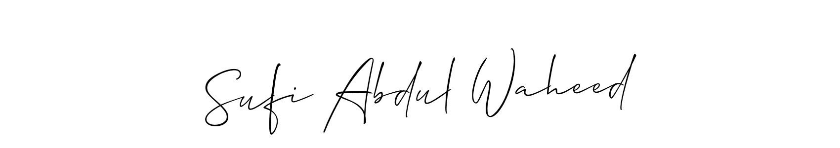 You should practise on your own different ways (Allison_Script) to write your name (Sufi Abdul Waheed) in signature. don't let someone else do it for you. Sufi Abdul Waheed signature style 2 images and pictures png