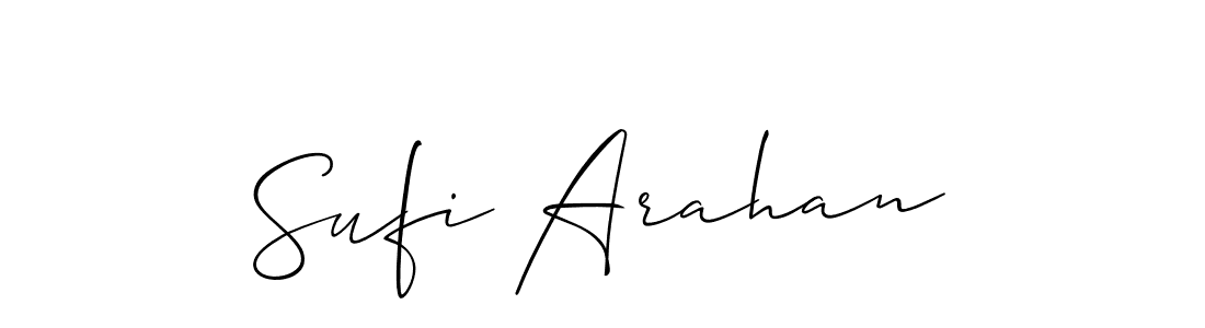 How to Draw Sufi Arahan signature style? Allison_Script is a latest design signature styles for name Sufi Arahan. Sufi Arahan signature style 2 images and pictures png