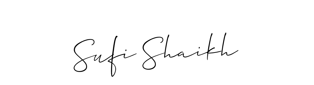 Use a signature maker to create a handwritten signature online. With this signature software, you can design (Allison_Script) your own signature for name Sufi Shaikh. Sufi Shaikh signature style 2 images and pictures png