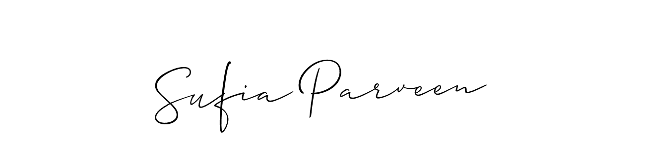 The best way (Allison_Script) to make a short signature is to pick only two or three words in your name. The name Sufia Parveen include a total of six letters. For converting this name. Sufia Parveen signature style 2 images and pictures png