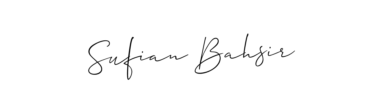 Make a beautiful signature design for name Sufian Bahsir. With this signature (Allison_Script) style, you can create a handwritten signature for free. Sufian Bahsir signature style 2 images and pictures png