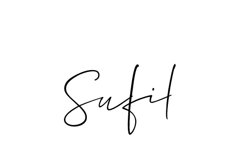 Create a beautiful signature design for name Sufil. With this signature (Allison_Script) fonts, you can make a handwritten signature for free. Sufil signature style 2 images and pictures png