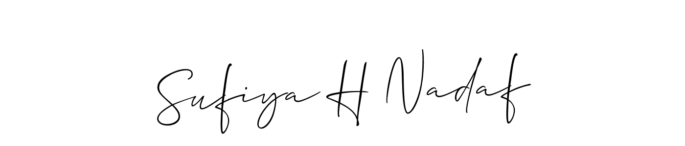 Sufiya H Nadaf stylish signature style. Best Handwritten Sign (Allison_Script) for my name. Handwritten Signature Collection Ideas for my name Sufiya H Nadaf. Sufiya H Nadaf signature style 2 images and pictures png