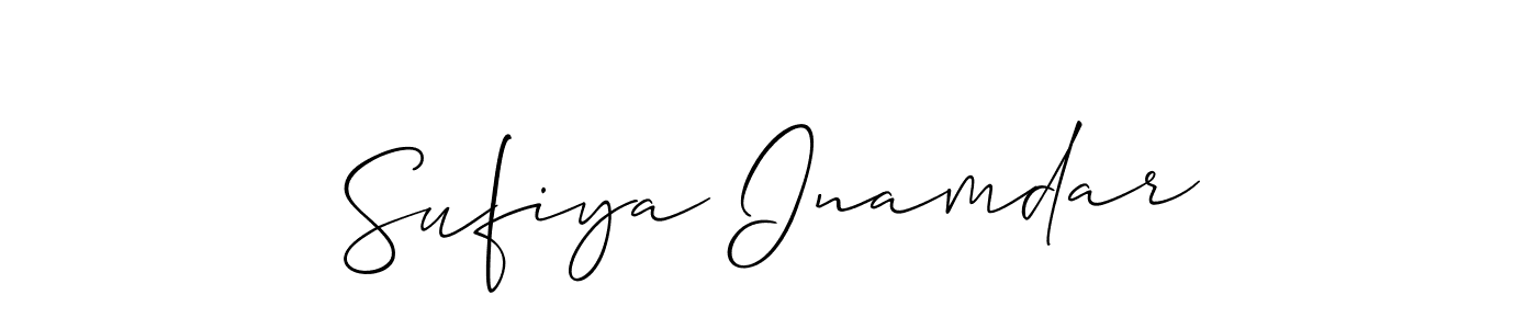 Design your own signature with our free online signature maker. With this signature software, you can create a handwritten (Allison_Script) signature for name Sufiya Inamdar. Sufiya Inamdar signature style 2 images and pictures png