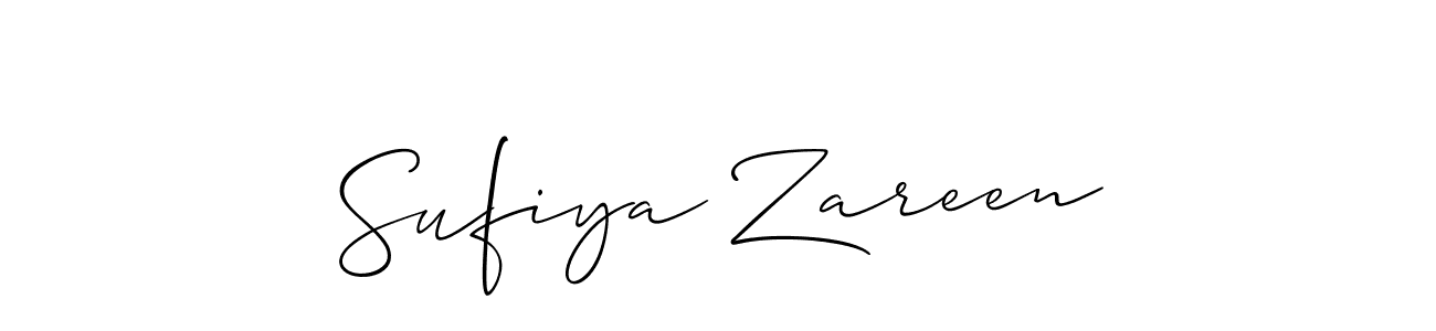 Make a short Sufiya Zareen signature style. Manage your documents anywhere anytime using Allison_Script. Create and add eSignatures, submit forms, share and send files easily. Sufiya Zareen signature style 2 images and pictures png