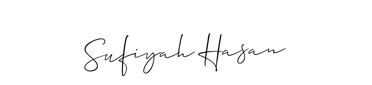 Check out images of Autograph of Sufiyah Hasan name. Actor Sufiyah Hasan Signature Style. Allison_Script is a professional sign style online. Sufiyah Hasan signature style 2 images and pictures png