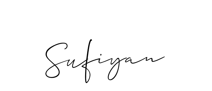 How to make Sufiyan signature? Allison_Script is a professional autograph style. Create handwritten signature for Sufiyan name. Sufiyan signature style 2 images and pictures png