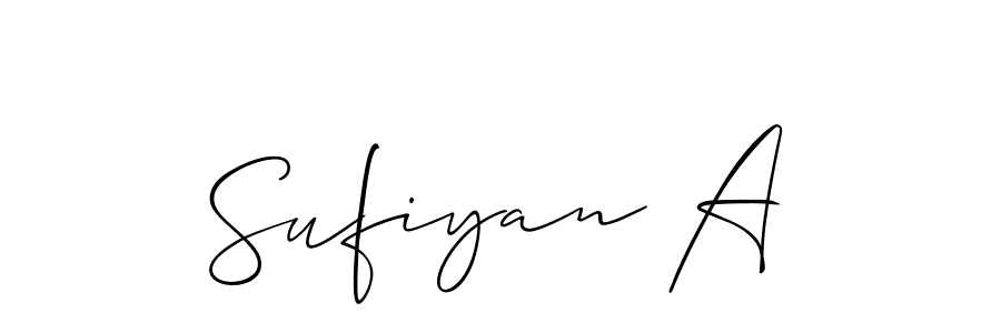 How to make Sufiyan A signature? Allison_Script is a professional autograph style. Create handwritten signature for Sufiyan A name. Sufiyan A signature style 2 images and pictures png