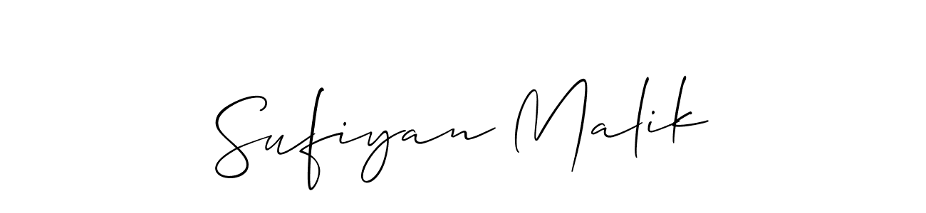 Allison_Script is a professional signature style that is perfect for those who want to add a touch of class to their signature. It is also a great choice for those who want to make their signature more unique. Get Sufiyan Malik name to fancy signature for free. Sufiyan Malik signature style 2 images and pictures png