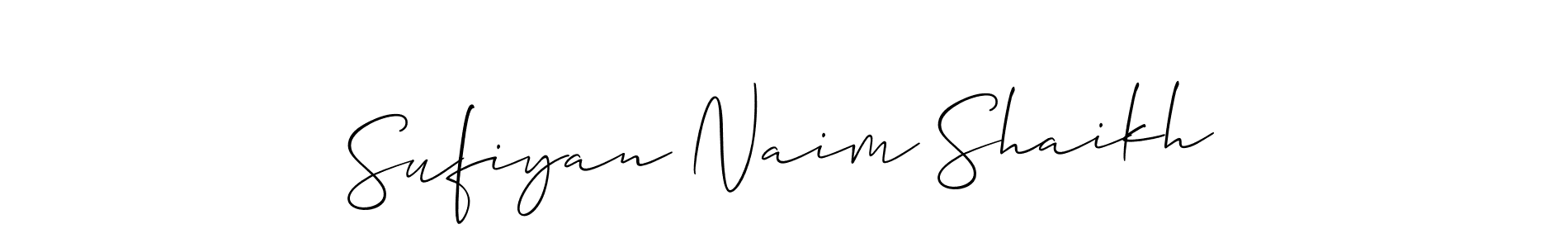 Make a beautiful signature design for name Sufiyan Naim Shaikh. With this signature (Allison_Script) style, you can create a handwritten signature for free. Sufiyan Naim Shaikh signature style 2 images and pictures png