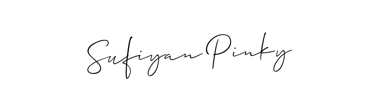 Use a signature maker to create a handwritten signature online. With this signature software, you can design (Allison_Script) your own signature for name Sufiyan Pinky. Sufiyan Pinky signature style 2 images and pictures png