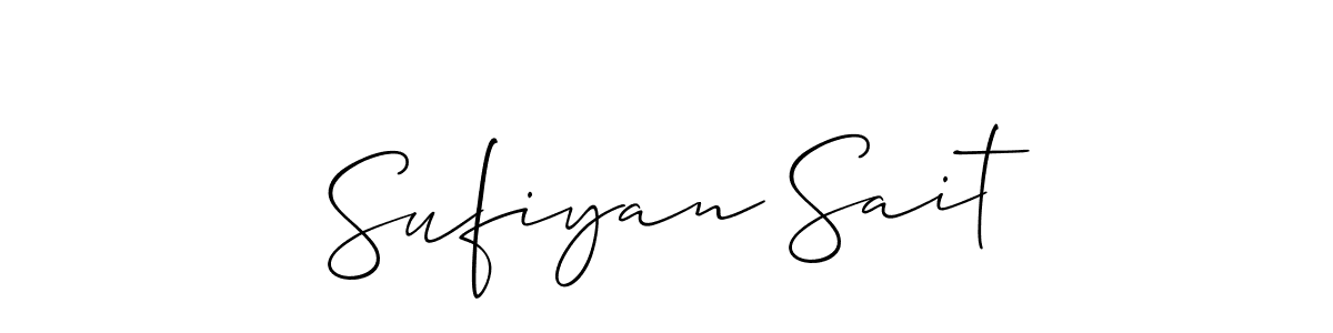 How to make Sufiyan Sait signature? Allison_Script is a professional autograph style. Create handwritten signature for Sufiyan Sait name. Sufiyan Sait signature style 2 images and pictures png