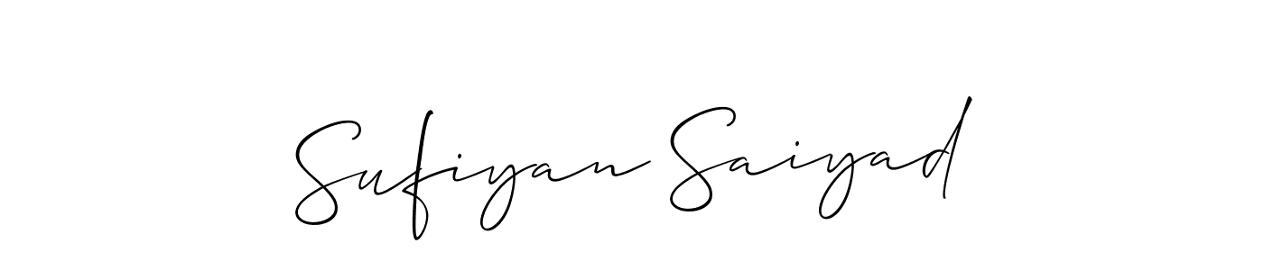 You should practise on your own different ways (Allison_Script) to write your name (Sufiyan Saiyad) in signature. don't let someone else do it for you. Sufiyan Saiyad signature style 2 images and pictures png