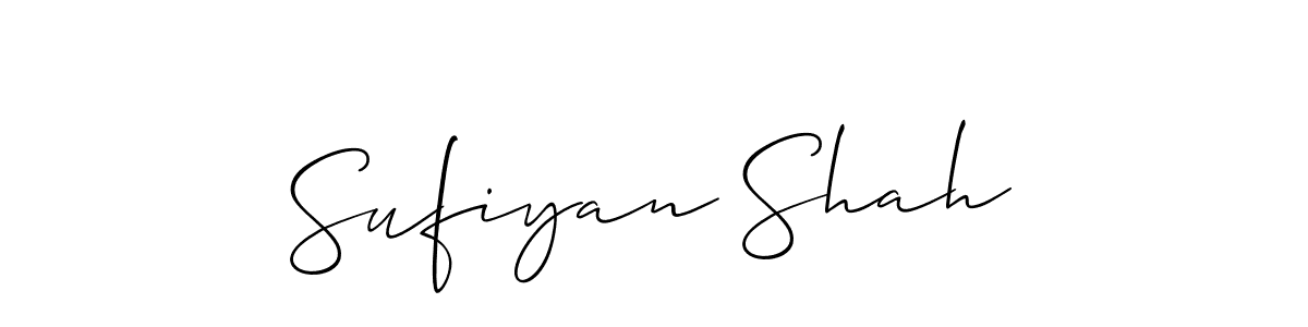 Make a beautiful signature design for name Sufiyan Shah. With this signature (Allison_Script) style, you can create a handwritten signature for free. Sufiyan Shah signature style 2 images and pictures png