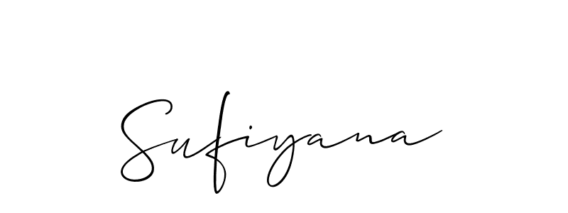 Create a beautiful signature design for name Sufiyana. With this signature (Allison_Script) fonts, you can make a handwritten signature for free. Sufiyana signature style 2 images and pictures png
